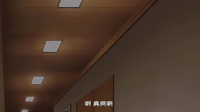 Kakurenbo The Animation Ep.1 hentai hallway scene with Japanese text