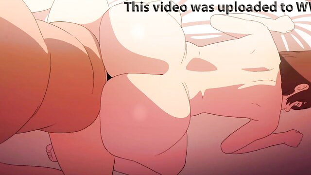 Anime hentai Gabi closeup asses pussy spread on bed