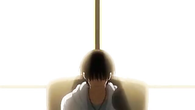 Anime guy back view in dramatic light, mind control gangbang ep 2-3