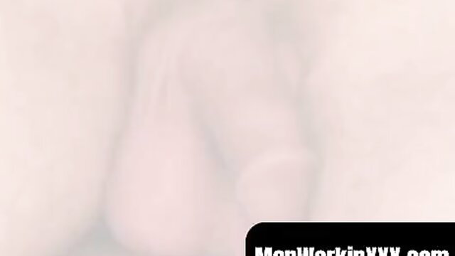 Amateur bad dude passionately jacks off and blows load post-shower