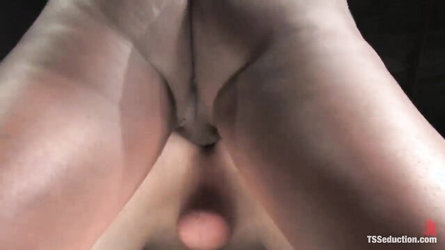 Natassia Dreams closeup pussy and balls TS Seduction thumbnail