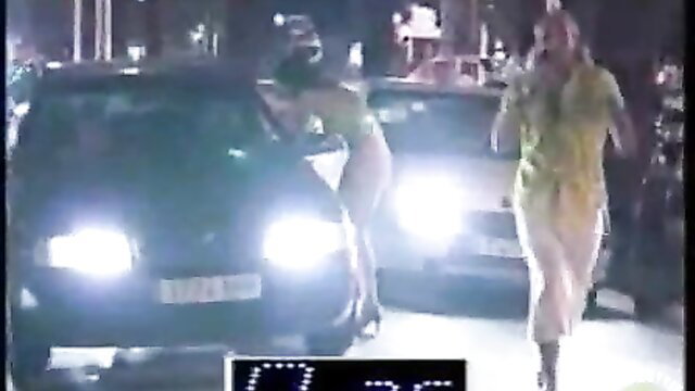 Japanese girls nude flashing cars in public game show