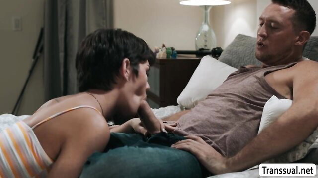 Daisy Taylor fellates stepdad in guest room