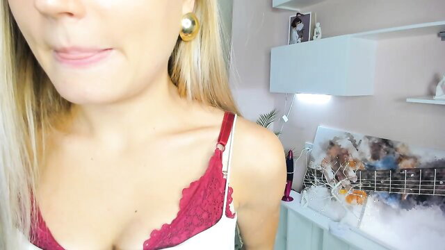 Janewirtz shy blonde teen in red lace lingerie Chaturbate