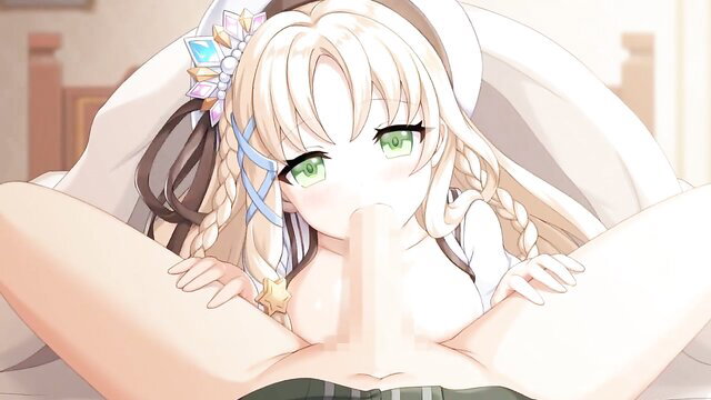 Anastasia spreads legs fingering pussy in school uniform hentai scene