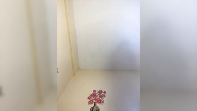 Oh Africa 106 African beauty with pink flowers in empty room