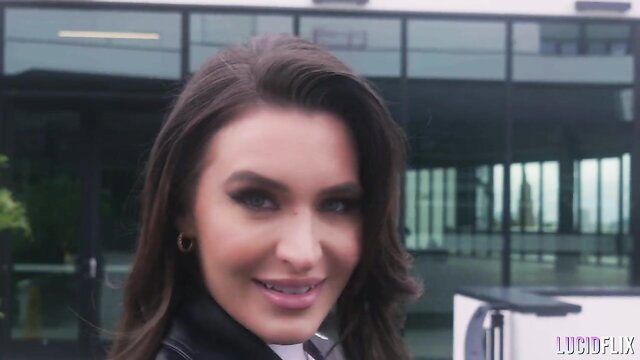 Ella Reese smiling in leather jacket outside, LUCIDFLIX Ultimacy II Ep 4