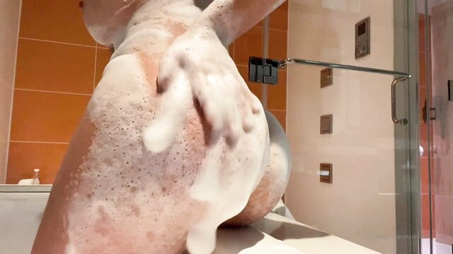 Genesis Lopez soapy wet ass in shower, thick Latina booty tease