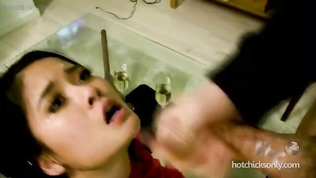 Asian babe Mika facefucked hard in hot amateur blowjob closeup