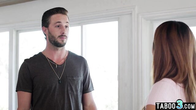 Nicole Doshi in pink top calming roommate, hot Asian babe closeup