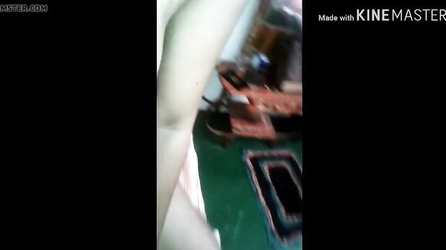 Sri Lankan amateur closeup of pale thigh and green floor