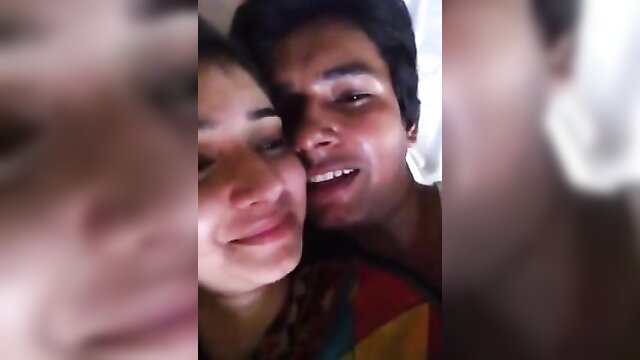 Paki Bhabi passionate smooch kiss and boobs press closeup