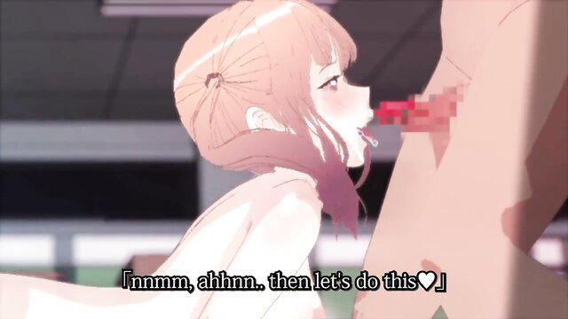 Pink-haired anime futa girl with massive cock sucked by cute girl, Futanari Shoujo wa Furimukanai