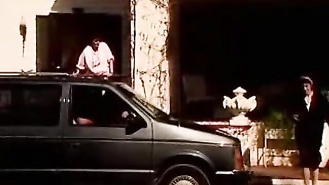 Three Daughters 1986 vintage porn: busty blonde in dress by limo with men