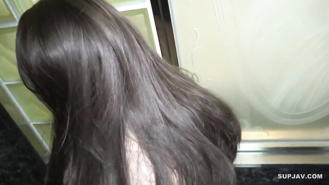 Yui 20yo POV closeup, long dark hair, stunning milky white skin