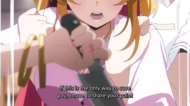 Nukitashi 8 hentai girl stabs with knife in dramatic ecchi scene