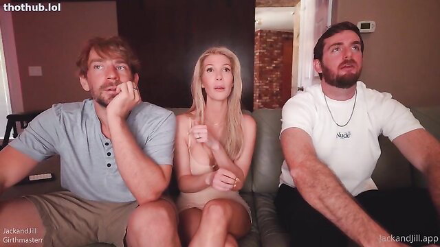 Jill's MMF Threesome: Blonde nude with Jack and Girthmasterr