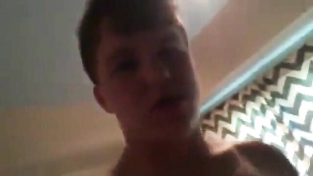 Young twink boy shirtless in bedroom roleplay, amateur gay thumbnail