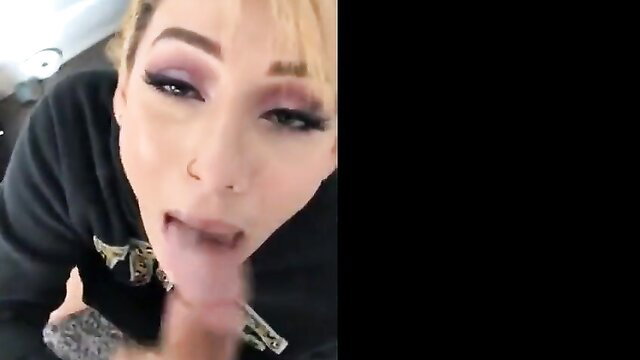 Uber-sexy inexperienced blondie gargling huge cock POV closeup