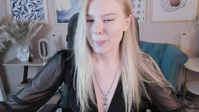 Aprilserenity blonde Aussie ASMR nonude in sheer black top closeup