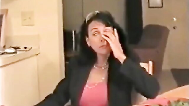 Step mom in blazer and pink top teases stepson while living alone