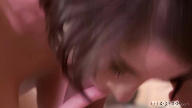 Nate Love horny brunette spreads legs for passionate sex on bed