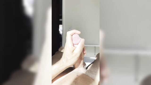 Alberto De Velazquez jacking his cock in morning solo masturbation