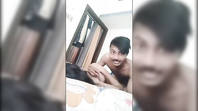 Nude Indian guy lying on bed in blurry amateur selfie thumbnail