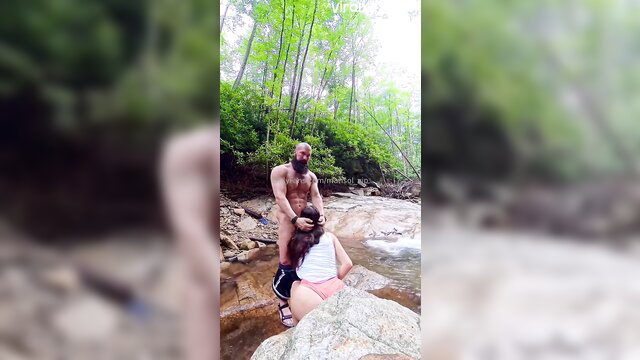 Marisol Yotta teases huge cock outdoors by river, hotwife wild ride