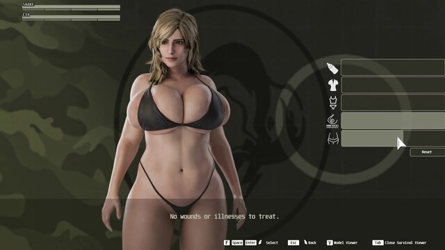 Blonde busty woman in skimpy black bikini, Eva Recoil by Vreya3D 4K