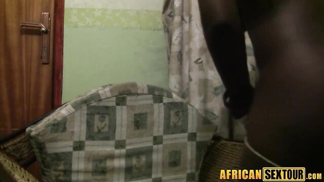 Ebony big booty teen fucked hard from behind