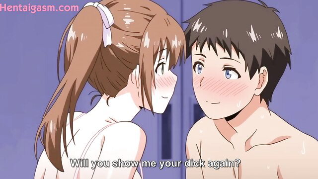 Hentai girl with ponytail asks to see dick again in Shishunki No Obenkyou 3