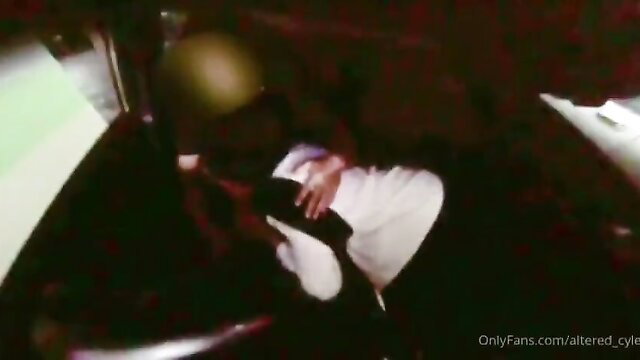 Malay escort Alteredcyle car sex with helmet, white top pulled down