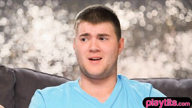 Young chubby hubby excited for wife threesome with hot girl