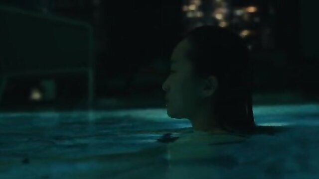 Ji-young Yoo nude tits in pool, sexy lesbian scene Expats s01e05