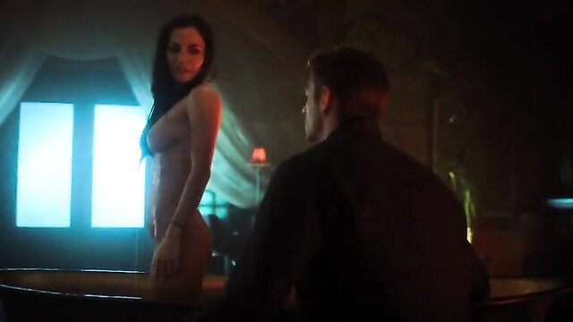 Martha Higareda nude in black lingerie, seductive pose from Altered Carbon
