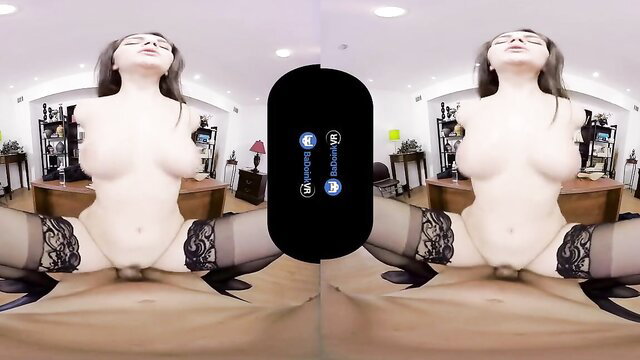 Busty Valentina Nappi nude in stockings VR POV squat