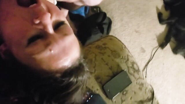 Ex gf facefucked POV, deepthroat balls deep with cum swallow