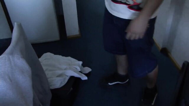 Latina siren in shorts bends over, fiery booty in solo tease