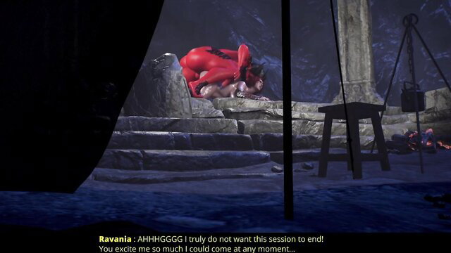 Redhead witch Ravania on knees begs not to end intense sex session