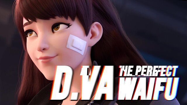 D.Va perfect waifu closeup, sexy gamer girl with bandage smirking