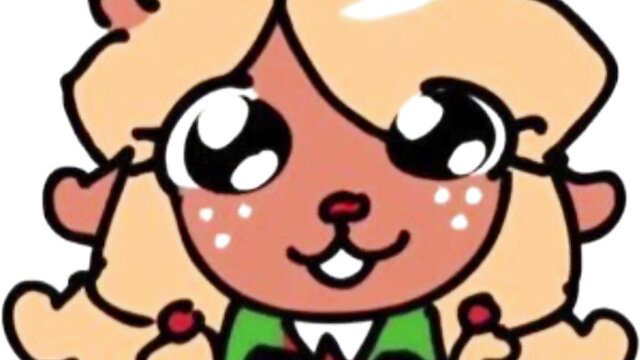 Cute chibi Noelle Santa deer girl with big eyes and freckles smiling