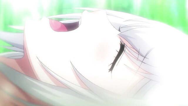 Closeup of ahegao elf girl with open mouth and tongue out