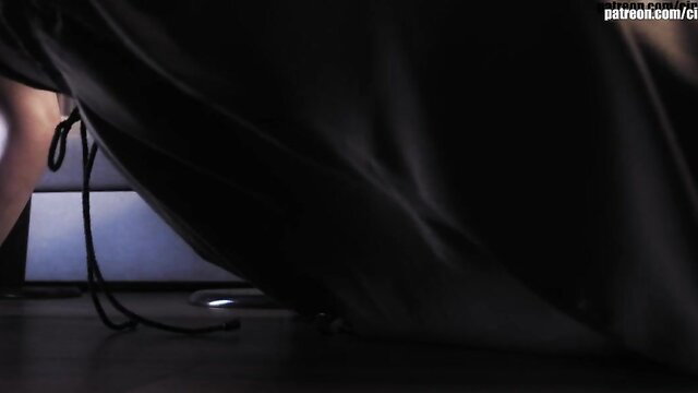 Giantess Vanessa in sexy black dress, teasing legs upskirt VFX trailer