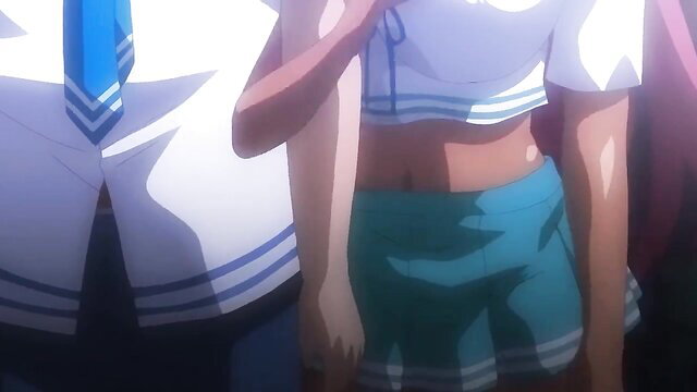 Anime hentai schoolgirls in sailor uniforms groped intimately