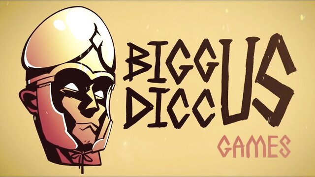 Biggus Dickus Games logo with Roman warrior - Slaves of Rome adult parody