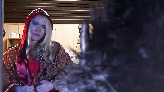 Alyssa Paige in red hood topless, Cocaine Werewolf amateur horror nude