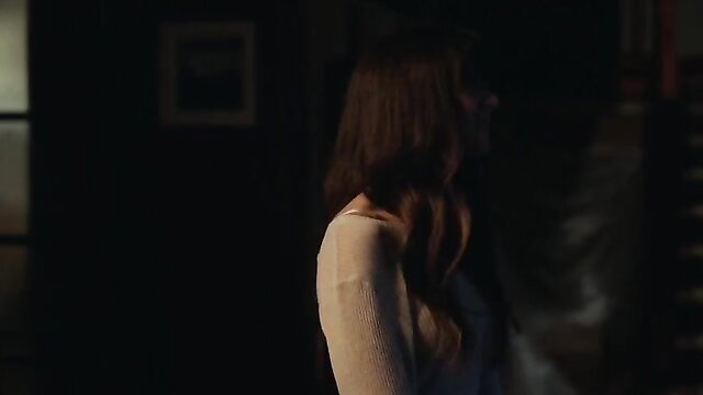 Alison Brie sexy side profile in sheer top, nude tits celeb scene