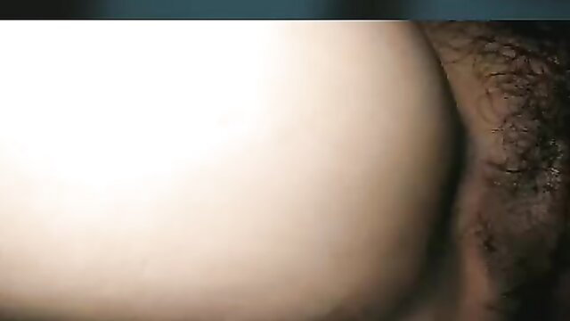 Closeup of big white ass with dark hair in hardcore pounding action