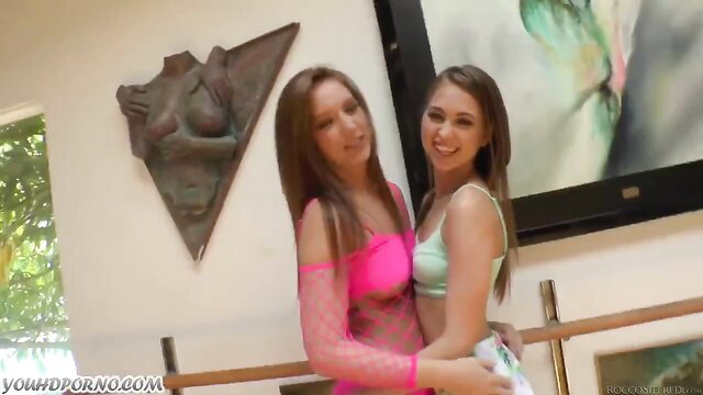 Riley Reid and Maddy O'Reilly in lingerie embrace